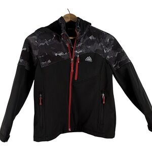 Snozu Boy's Extreme Gear Softshell Fleece Lined Jacket Black/Forest Camo 10/12